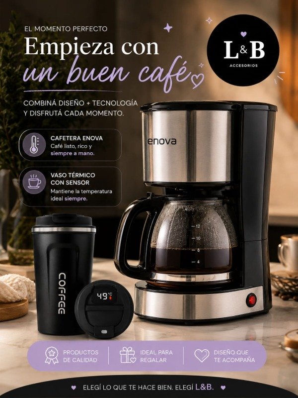 Producto - Cafetera enova + vaso térmico digital