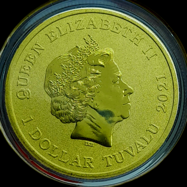 Producto - TUVALU Blister 1 Dolar 2021 color Año Nuevo Dragón con Estampillas Buey - 5