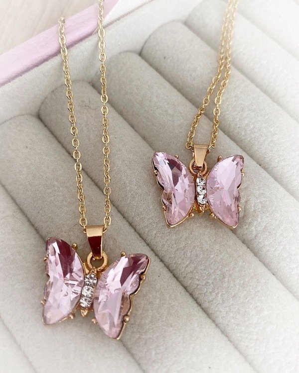 Producto - collar mariposa acero dorado