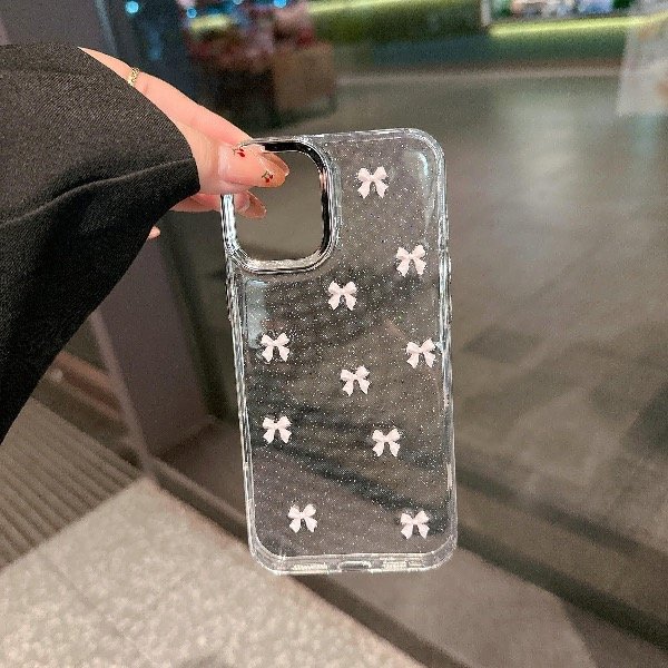 Producto - Case Moños White Glitter