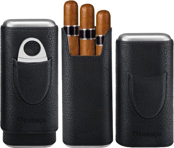 Producto - Estuche Portátil Viaje Cuero Cedro Español Cigarro Habano