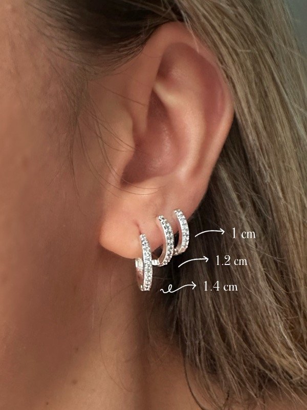 Producto - Argollas Stephie Acero Blanco Cubic