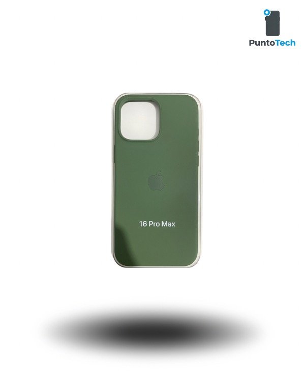 Producto - Silicon case iPhone 16 pro Max verde militar