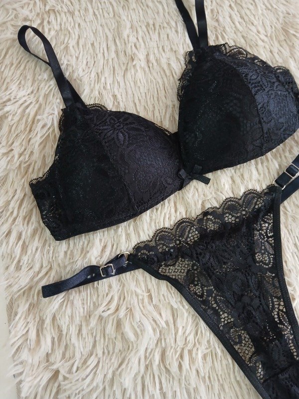 Producto - Triangulito soft encaje negro T.90