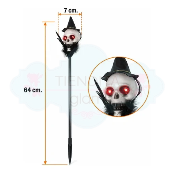 Producto - BASTON ESTACA CALAVERA LED 64 CM - 2