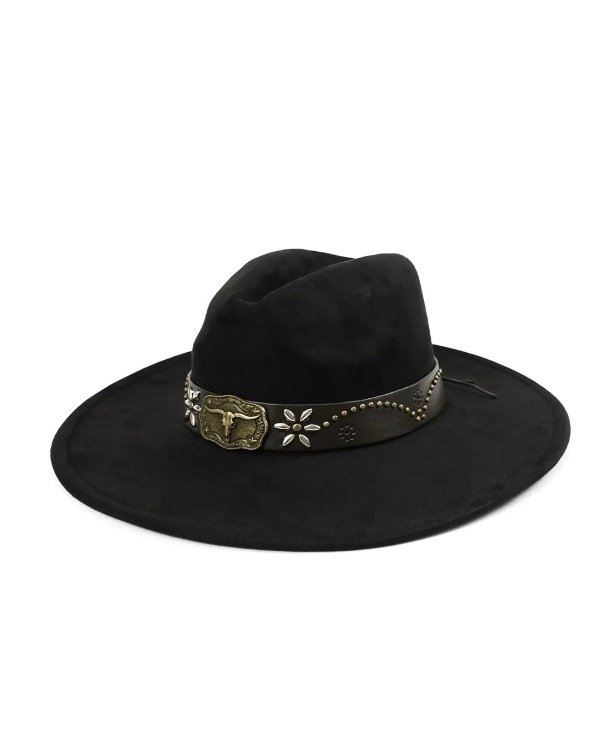 Producto - SOMBRERO GAMUZADO TORO Y APLIQUES