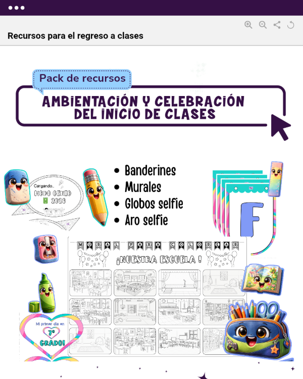 Producto - RECURSOS PARA AMBIENTAR Y CELEBRAR EL INICIO DE CLASES