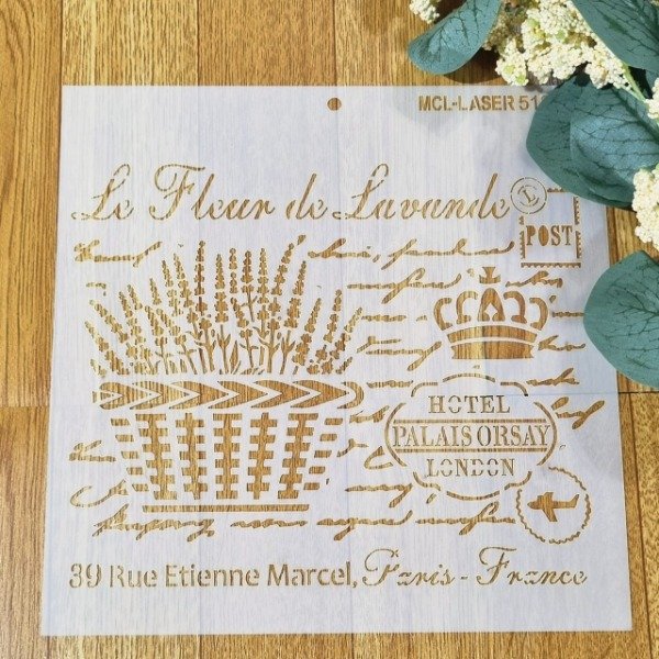 Producto - St 5186 de 20x20 cm Stencil Lavanda