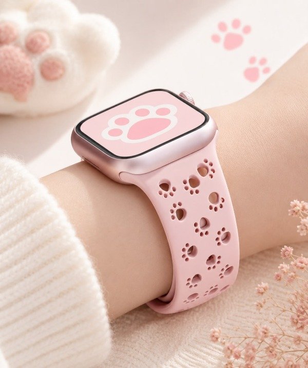 Producto - Correa apple watch huellitas calada