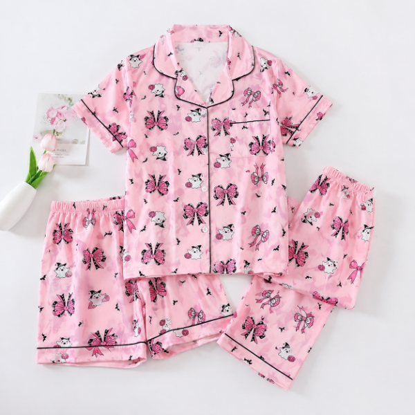 Producto - pijama tres piezas rosado - 1