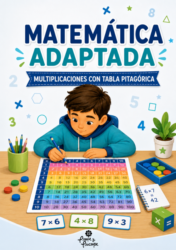 Producto - Matemática Adaptada: Multiplicaciones con Tabla Pitagórica