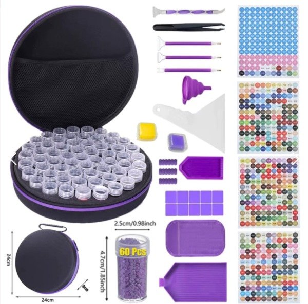 Producto - KIT HERRAMIENTAS DIAMOND PAINTING CON MALETIN PARA TRANSPORTARLO