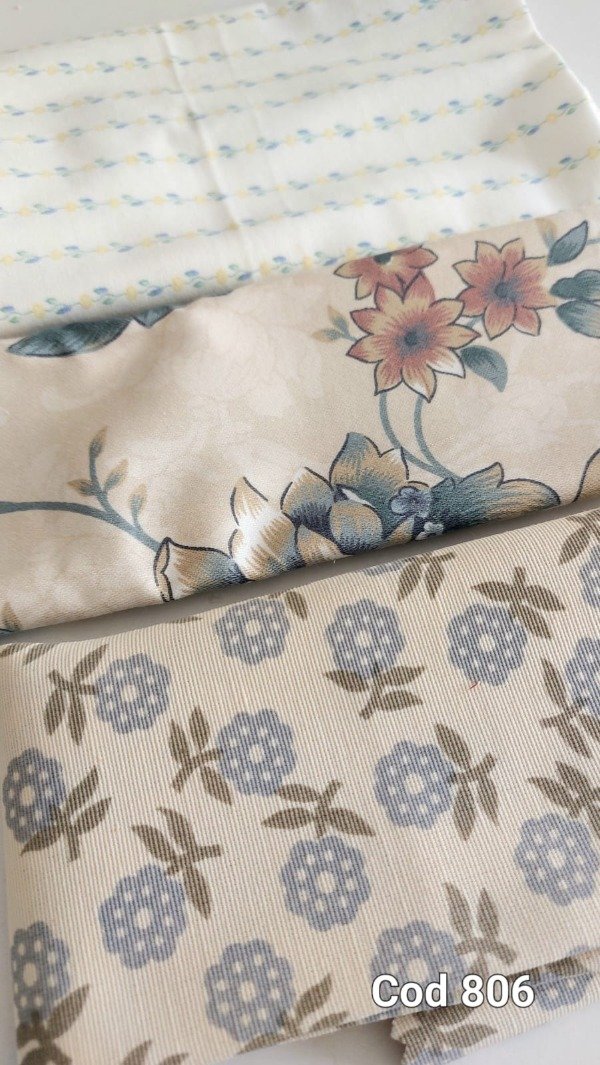 Producto - 3 cortes tela algodón 50x50 cm cod 806