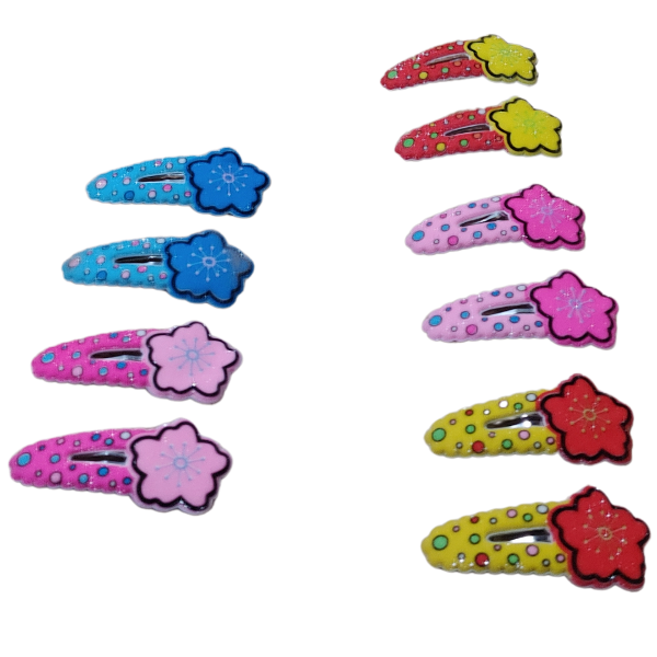 Producto - Hebillas Tic Tac Flor Grande Para Niñas X 10 Unidades - 1