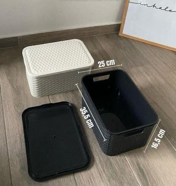 Producto - Canasto organizador multiuso símil ratan mediano