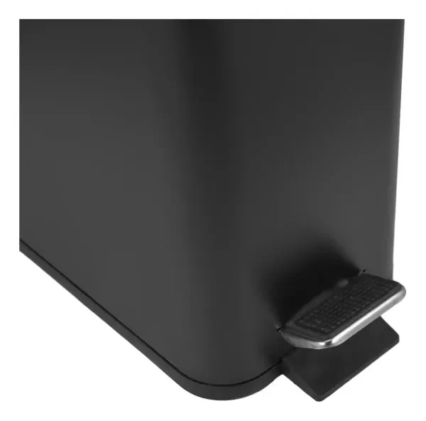 Producto - Tacho De Basura Acero 10lts Con Pedal Y Balde Cierre Suave Blanco y Negro - 11