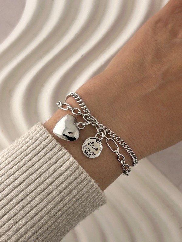 Producto - PULSERA DE PLATA CORAZÓN INFLADO 2416