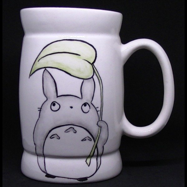Producto - Totoro Hoja - Taza/Jarro - Ceramica Artesanal Pintada a Mano