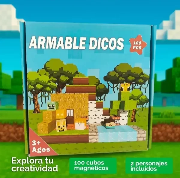 Producto - Juego de Bloques Cubos Magnéticos o Imantados Minecraft x 100 - 3