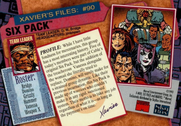 Producto - 1993 SkyBox X-Men Series 2  #90 - Six Pack - 1