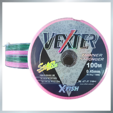 Producto - Multifilamento Vexter X-fish 4x 0.45 100lb multicolor
