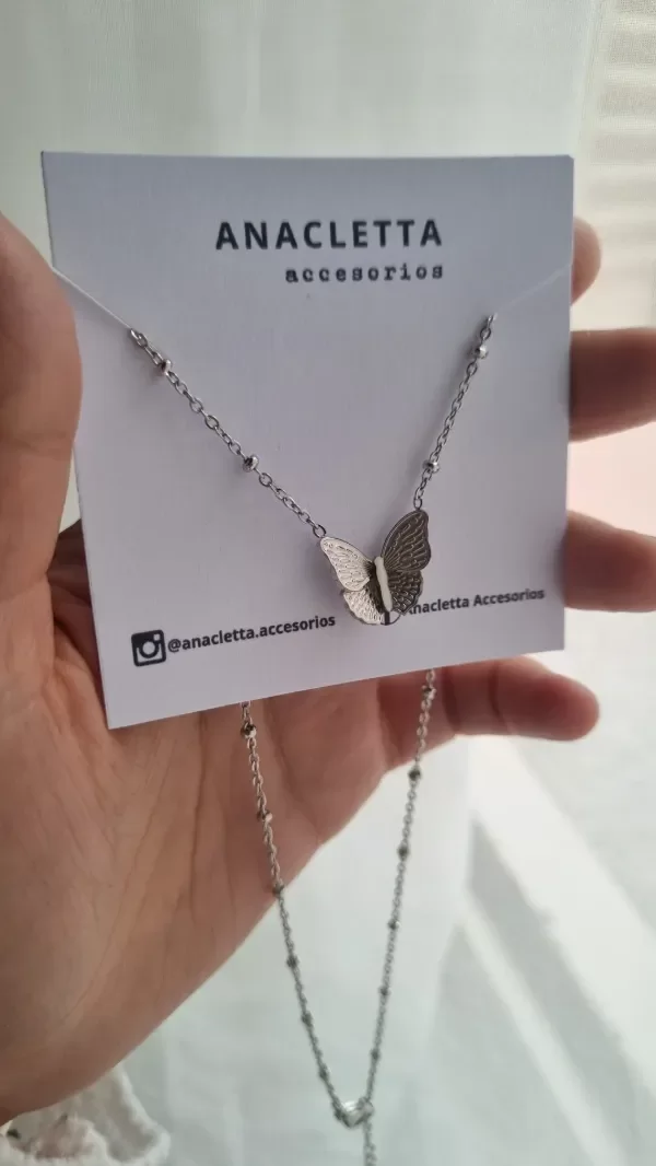 Producto - Gargantilla bolitas y mariposa AQ