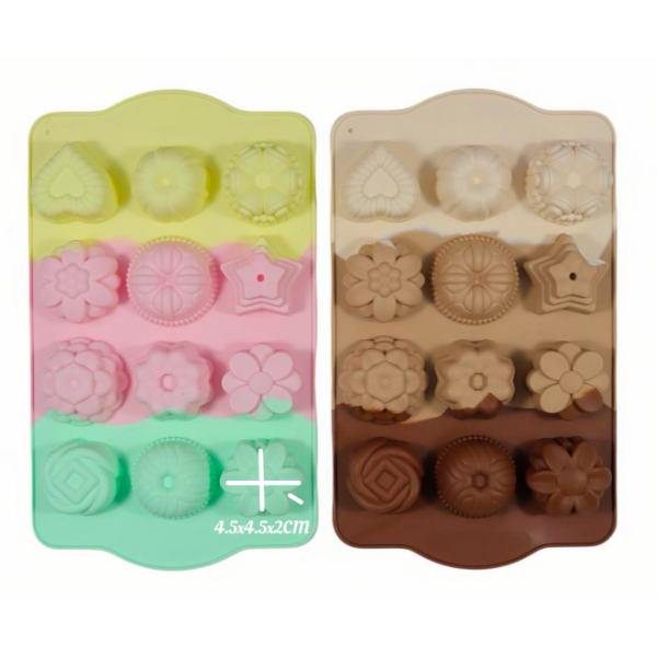 Producto - Molde Silicona Tortas Bombones Multicolor x12 Ideal P/ Velas Jabones (26S12)