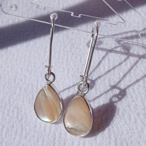 Producto - Aros plata 925 Nácar gotas - 2
