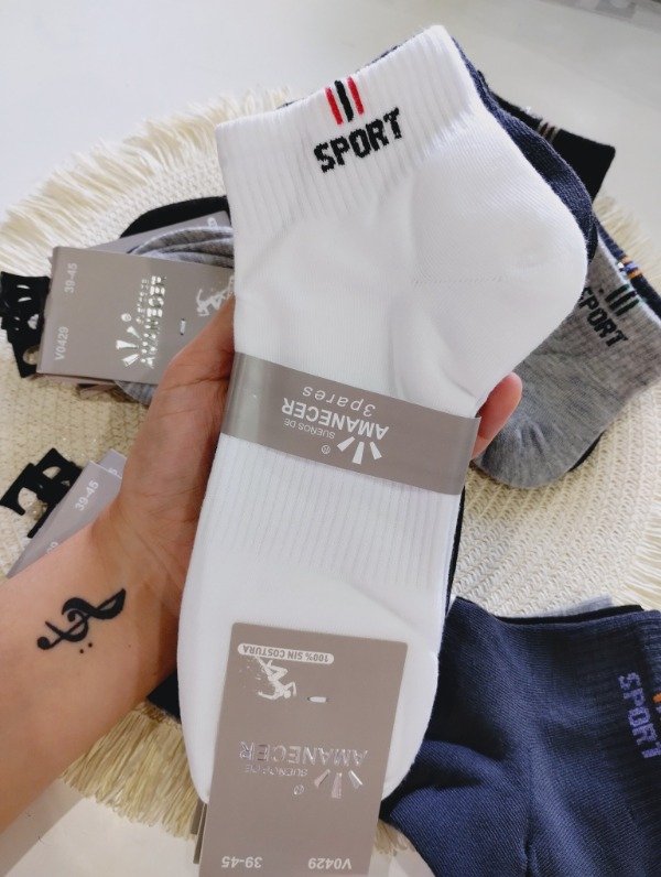 Producto - Soquetes amanecer deportivo hombre logo SPORT con líneas del 39-45 x docena