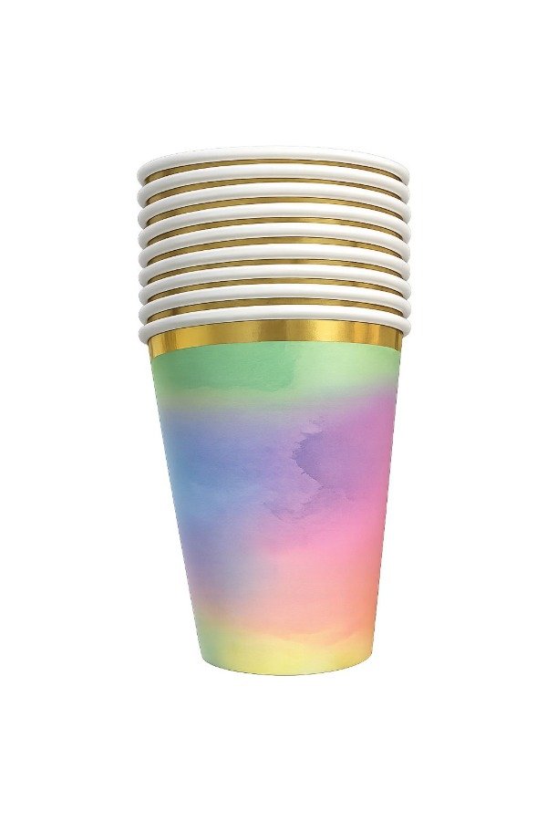 Producto - VASO DEGRADE BORDE DORADO X 10
