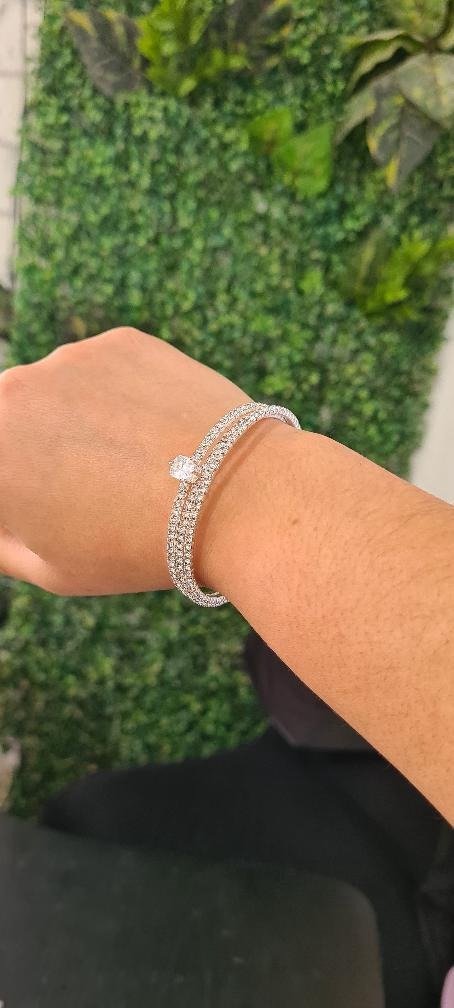 Producto - Pulsera plateado brillo