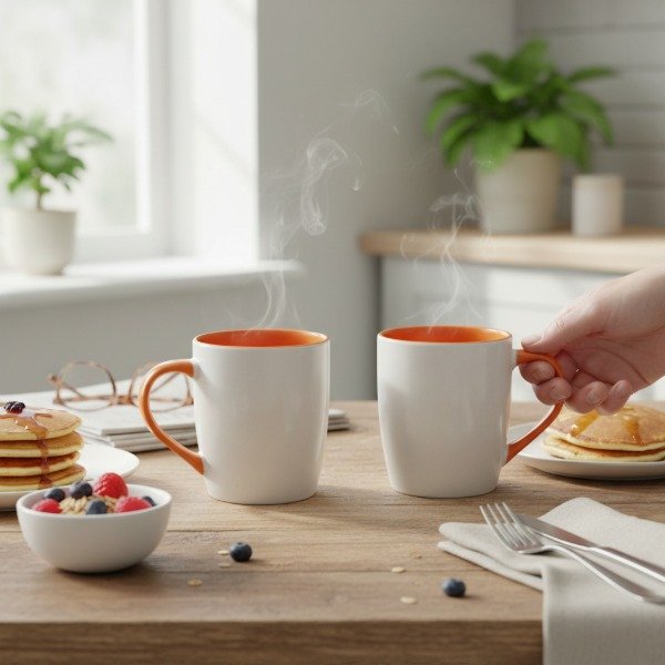Producto - SET XL DE DOS TAZAS PORCELANA CLÁSICAS COLORES CAPACIDAD 500ML EN CAJA