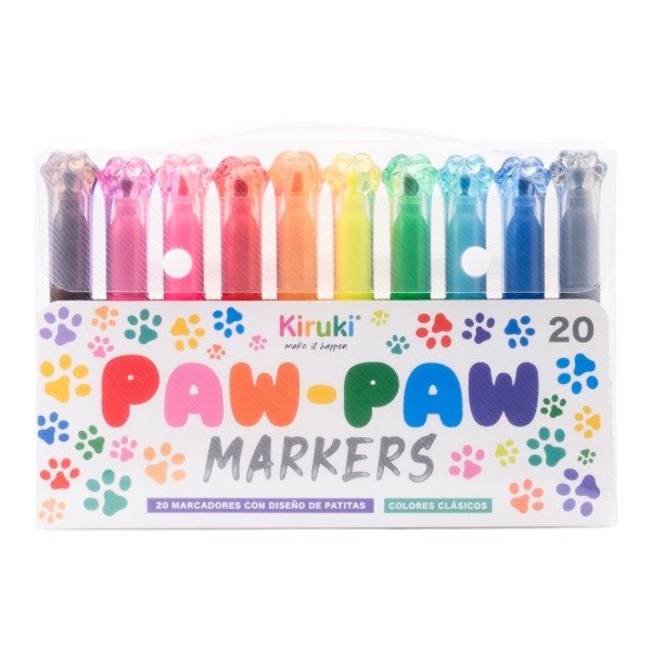 Producto - Marcadores" Paw-Paw" Clásicos x20 (Valija) - Kiruki