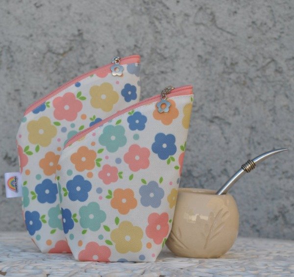 Producto - Yerbera y Azucarera Flores Pasteles blanco