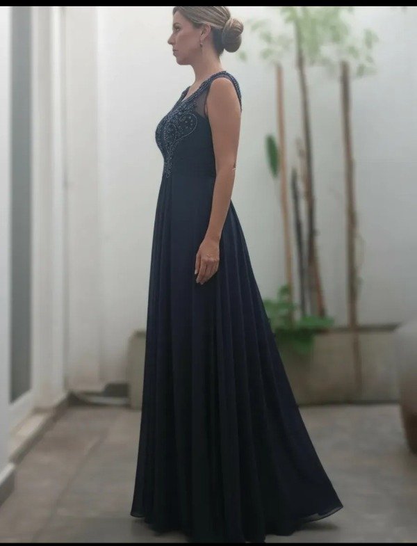 Producto - Vestido largo elegante azul noche T.L y XL - 3