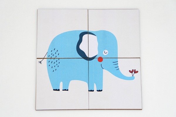 Producto - ROMPECABEZAS 4 PIEZAS ELEFANTITO CELESTE