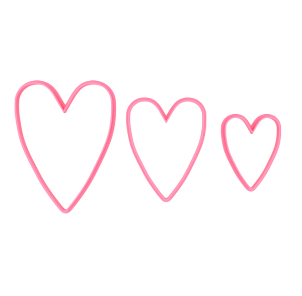 Producto - Set x 3 Cortante Corazones Alargados