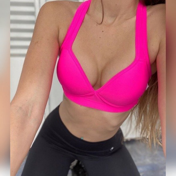 Producto - Top con taza espalda deportiva Magenta 3007