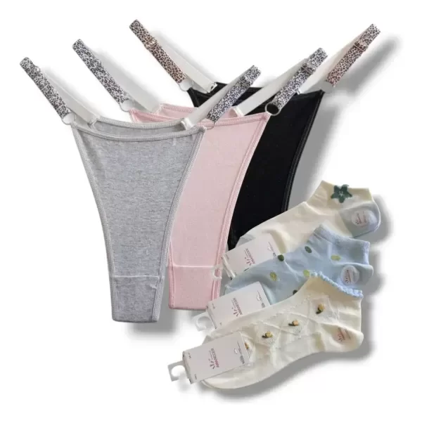 Producto - Combo 6 Bombachas Colaless + 3 Soquetes Amanecer De Algodon