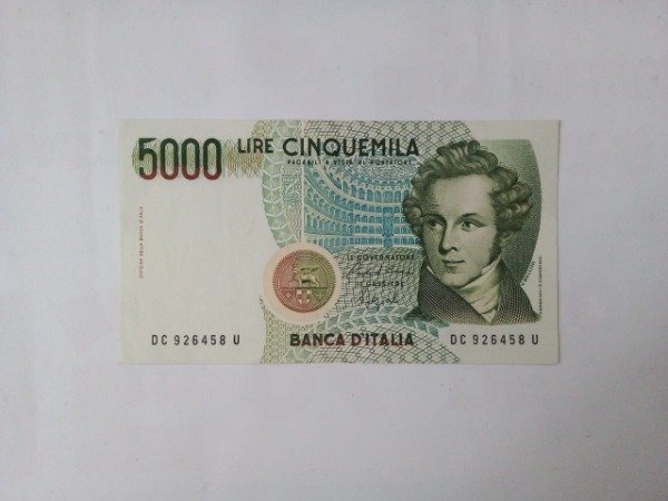 Producto - Billete 5000 lire Serie W Bellini - Sin circular