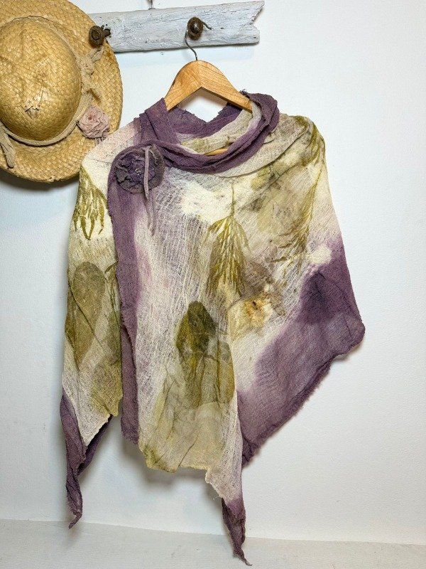 Producto - Pashmina ECOPRINT algodón ORQUÍDEA