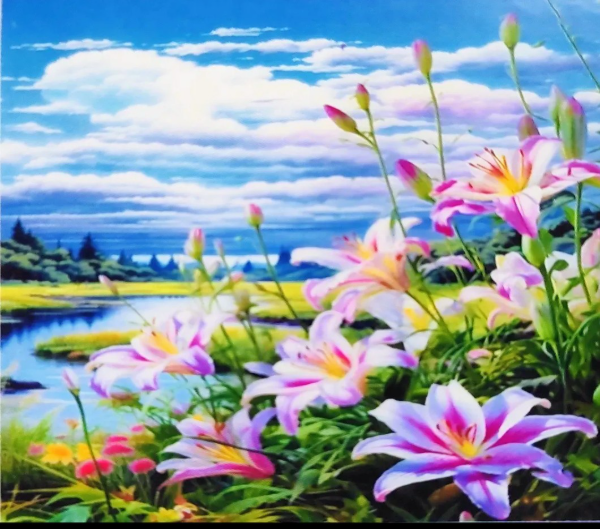 Producto - Kit de pintura por diamante flores 30x40cm