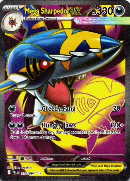 Producto - Mega Sharpedo ex (113/094) [Mega Evolution: Phantasmal Flames]