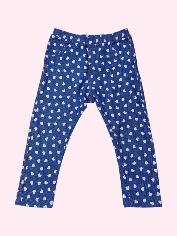 Producto - Leggings estilo jean con corazones blancos Zara 2/3 años