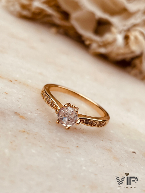 Producto - Anillo Hanna Cubics Blancos Baño Oro 18K