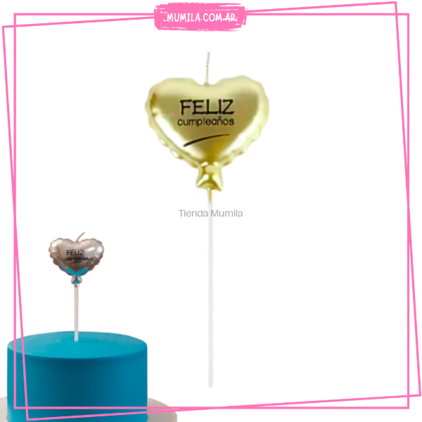 Producto - Vela Globo Vela corazon dorado