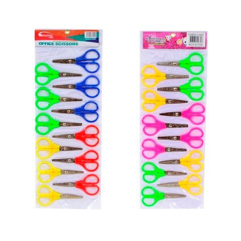 Producto - TIJERA ESCOLAR 10CM EN BLISTER X12 UNIDADES COLORES SURTIDOS KATANA
