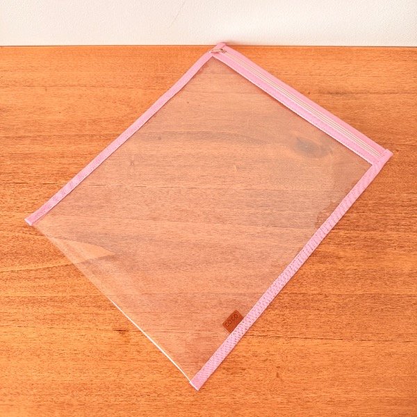 Producto - SOBRE CRISTAL A4 con CIERRE Rosa Bebé
