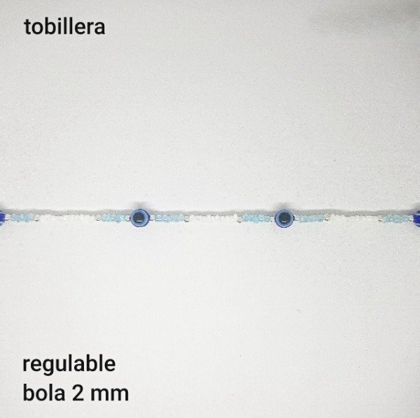 Producto - TOB #FP - Tobillera mostacilla y ojo turco - bola 2mm 01 (DOLAR)