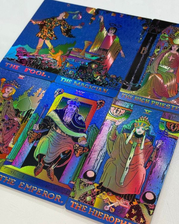 Producto - Tarot Rider waite Foil Azul sin bordes a prueba de agua
